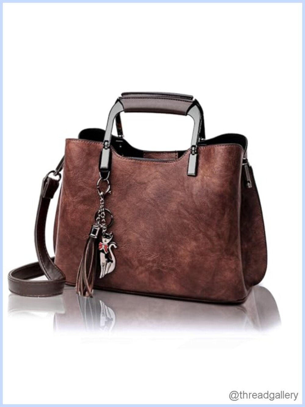 Vegan Leather Satchel Top Handle Handbag Faux Leather Purse